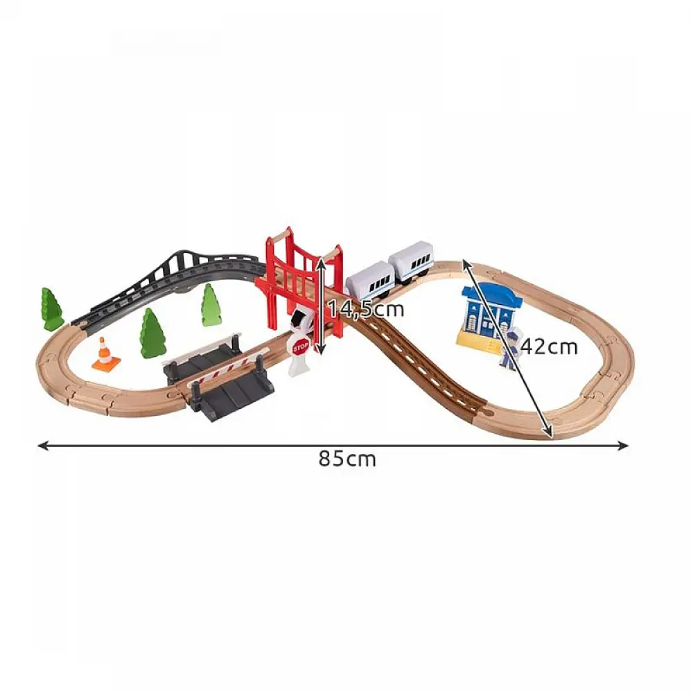 Σετ Ξύλινος Σιδηρόδρομος 3.2 m 37 τμχ Kruzzel 22646