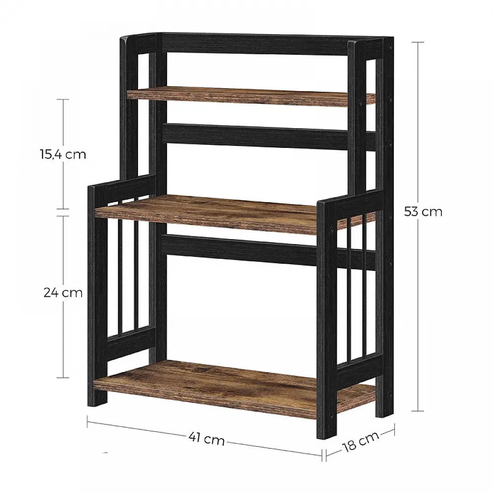 Ξύλινη Ραφιέρα από Μπαμπού με 3 Ράφια 41 x 18 x 53 cm Songmics OFS047B01