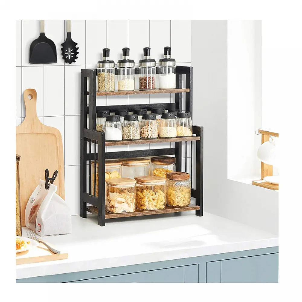 Ξύλινη Ραφιέρα από Μπαμπού με 3 Ράφια 41 x 18 x 53 cm Songmics OFS047B01