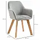 HOMCOM Σετ 2 καρέκλες τραπεζαρίας με επένδυση από βελούδο με μπράτσα και ξύλινα πόδια, γκρι 835-728V00GY