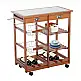 Ξύλινο Τρόλεϊ Κουζίνας με 4 Ράφια και 2 Συρτάρια 74 x 37 x 76 cm Bakaji 02839513