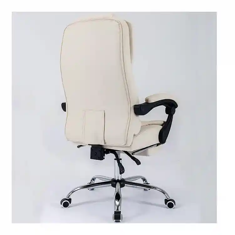 Καρέκλα Γραφείου με Υποπόδιο 63 x 70 x 113.5 - 123.5 cm Χρώματος Κρεμ Bakaji 02839193