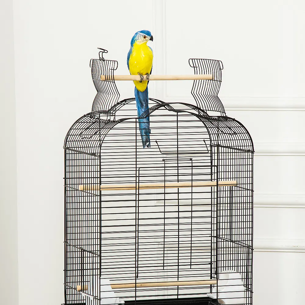 PawHut Bird Cage με 3 κούρνιες, 2 μπολ και 2 πλαϊνές πόρτες, σε ατσάλι, PP και ξύλο, 46x36x130 cm, Μαύρο D10-077 PawHut Bird Cage με 3 κούρνιες, 2 μπολ και 2 πλαϊνές πόρτες, σε ατσάλι, PP και ξύλο, 46x36x130 cm, Μαύρο D10-077