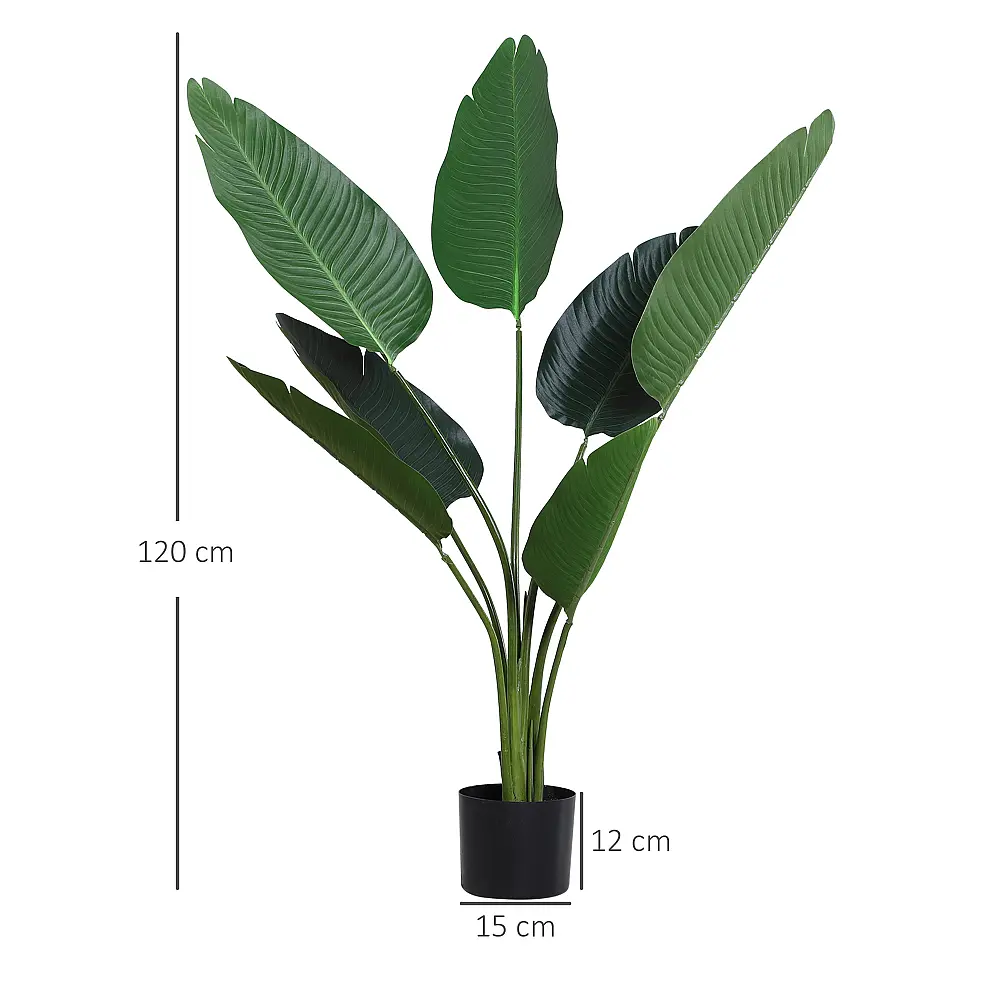 Φυτό Outsunny Τεχνητό Bird of Paradise Ύψος 120 cm με γλάστρα για εσωτερικούς και εξωτερικούς χώρους 844-266