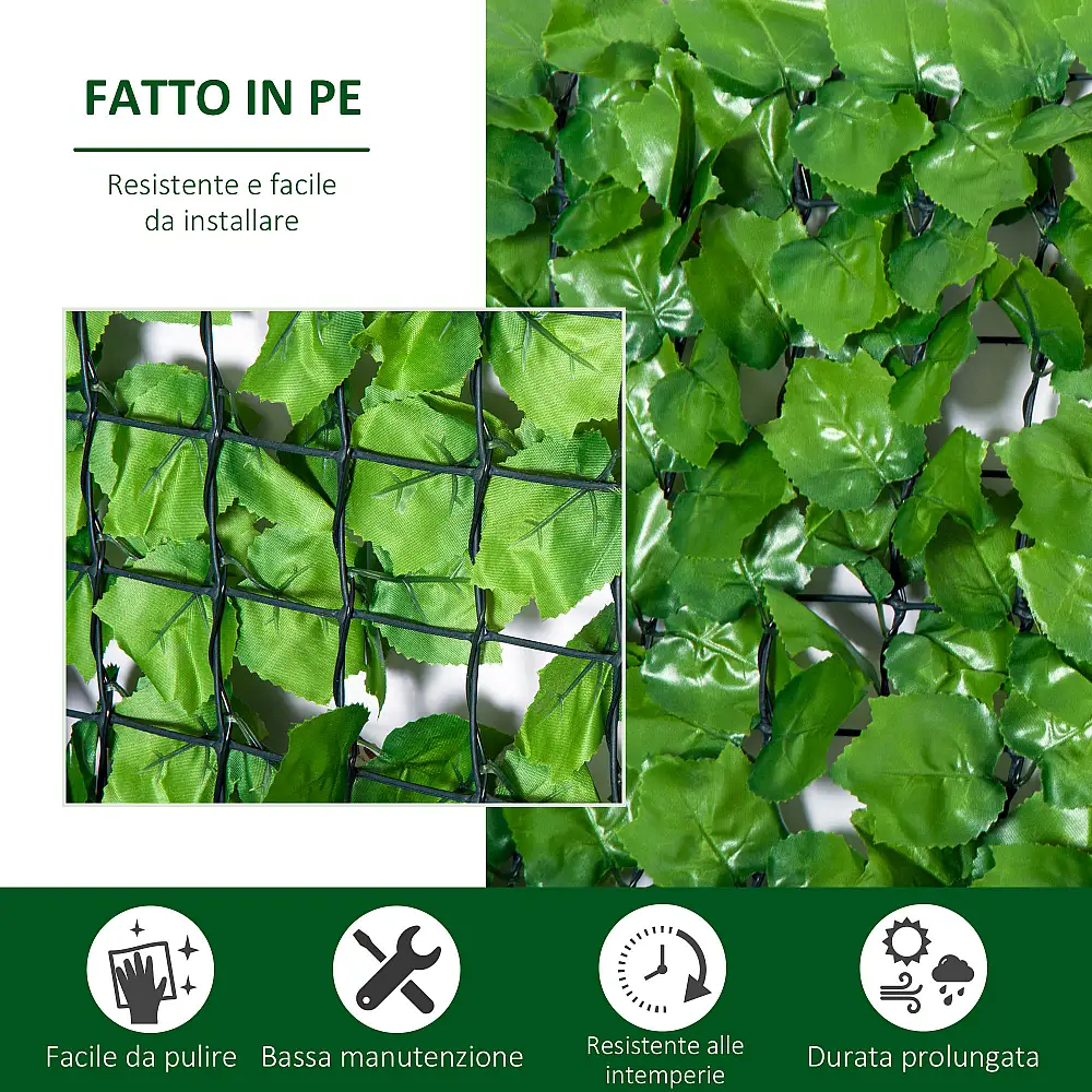 Outsunny Roll of Artificial Hedge για Μπαλκόνι και Κήπο σε πράσινο PE 300x150cm 844-203