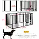 PawHut Dog Fence με 6 Modular Panel Indoor and Outdoor, Ατσάλι, 164x83x80 cm, Μαύρο D06-201V00BK
