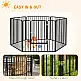 PawHut Dog Fence με 6 Modular Panel Indoor and Outdoor, Ατσάλι, 164x83x80 cm, Μαύρο D06-201V00BK