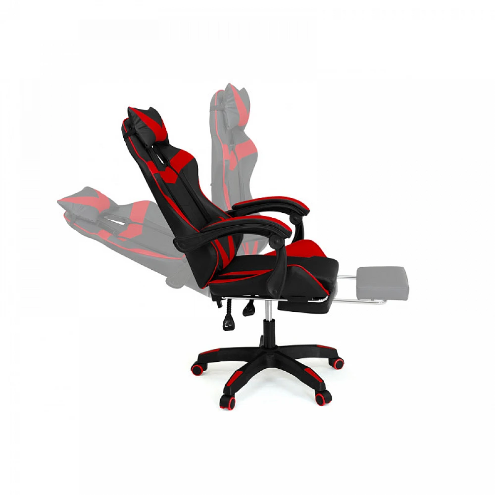 Καρέκλα Gaming με Υποπόδιο 63 x 62 x 114-124 cm Χρώματος Κόκκινο - Μαύρο Idomya 30078800 Καρέκλα Gaming με Υποπόδιο 63 x 62 x 114-124 cm Χρώματος Κόκκινο - Μαύρο Idomya 30078800