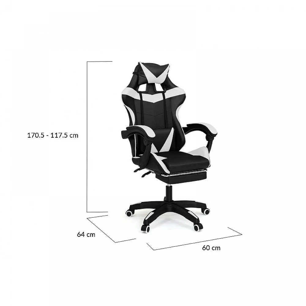 Καρέκλα Gaming με Υποπόδιο 63 x 62 x 114-124 cm Χρώματος Μαύρο Idomya 30078802 Καρέκλα Gaming με Υποπόδιο 63 x 62 x 114-124 cm Χρώματος Μαύρο Idomya 30078802