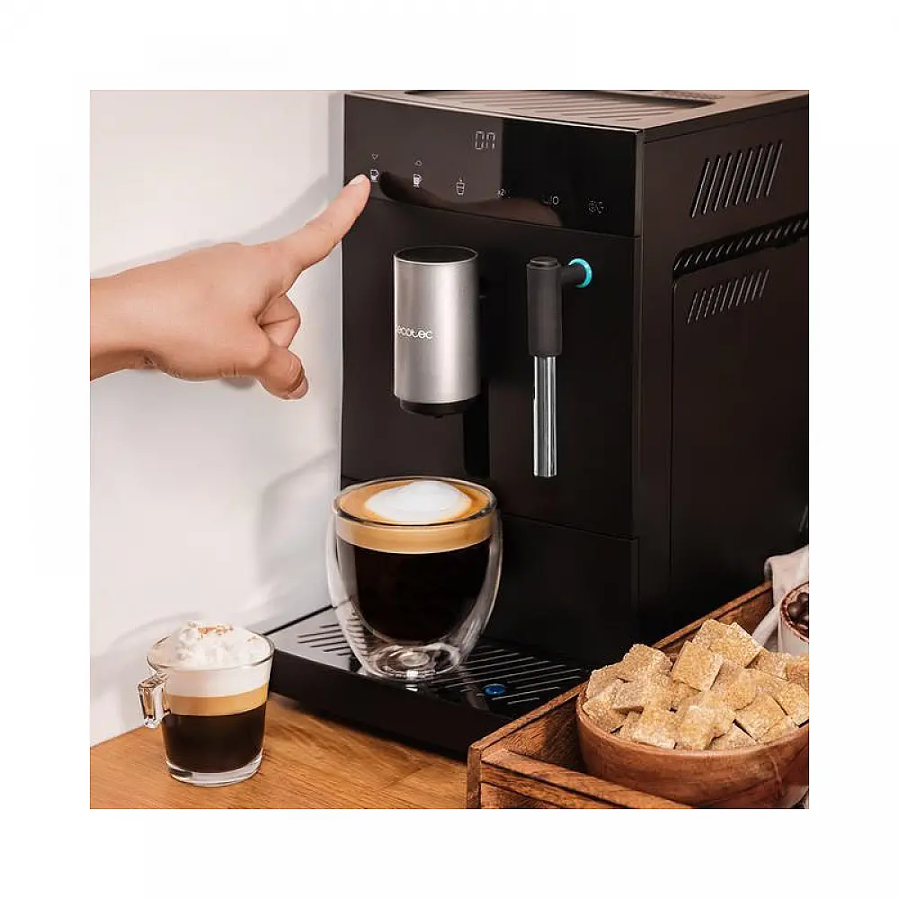 Υπεραυτόματη Καφετιέρα Espresso Cremmaet Compact Steam 19 Bar με Μύλο Άλεσης Καφέ Cecotec CEC-01637 Υπεραυτόματη Καφετιέρα Espresso Cremmaet Compact Steam 19 Bar με Μύλο Άλεσης Καφέ Cecotec CEC-01637
