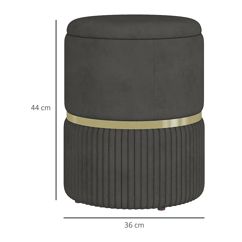 HOMCOM Storage Pouf 120 kg max για Σαλόνι, Είσοδο και Υπνοδωμάτιο, σε πολυεστέρα, 36x36x44 cm, Γκρι 838-439V00GY HOMCOM Storage Pouf 120 kg max για Σαλόνι, Είσοδο και Υπνοδωμάτιο, σε πολυεστέρα, 36x36x44 cm, Γκρι 838-439V00GY