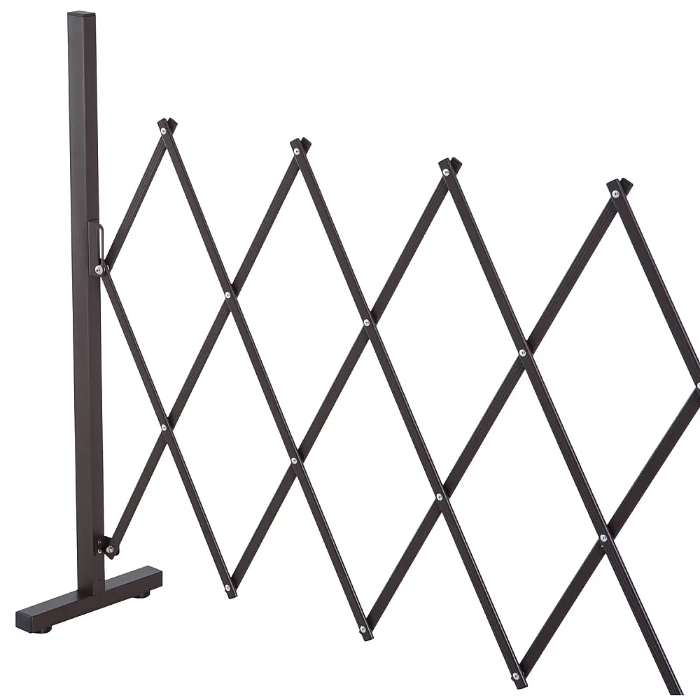 Outsunny Scissor Gate Fence Extendable Scissor Barrier 35-300cm Κήπος Αλουμίνιο καφέ H103,5cm 844-138