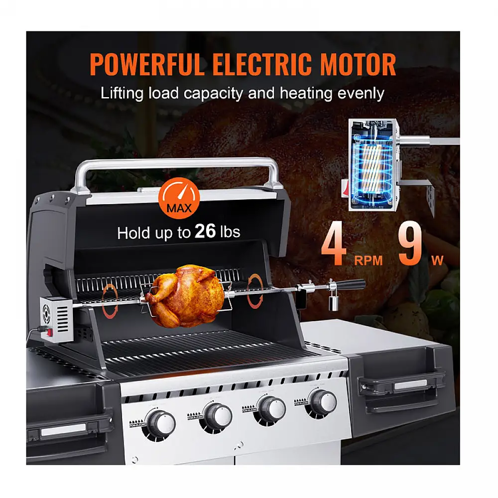 Σούβλα Ψησταριάς 100.6 cm Ατσάλινη με Μοτέρ VEVOR DGKCD32379W26XF9CV2