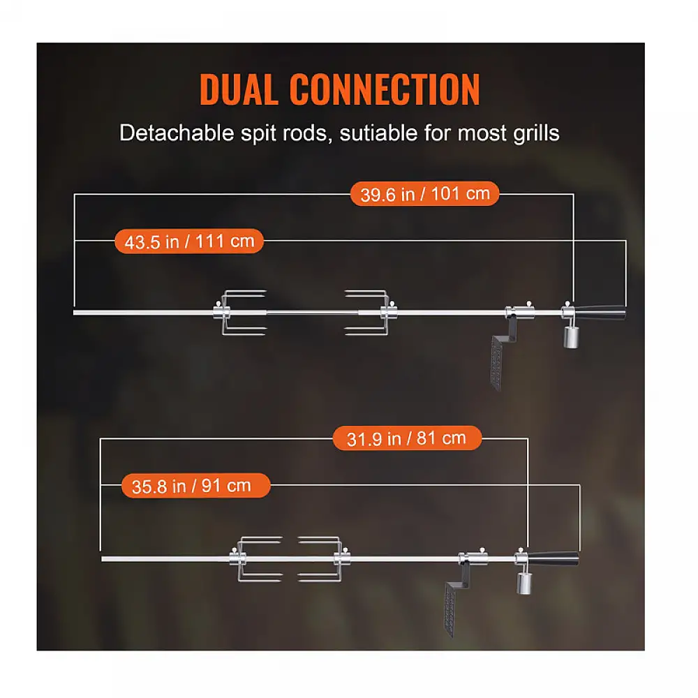 Σούβλα Ψησταριάς 100.6 cm Ατσάλινη με Μοτέρ VEVOR DGKCD32379W26XF9CV2