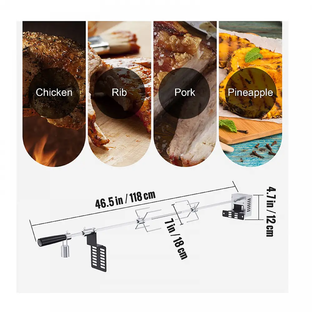 Σούβλα Ψησταριάς 100.6 cm Ατσάλινη με Μοτέρ VEVOR DGKCD32379W26XF9CV2