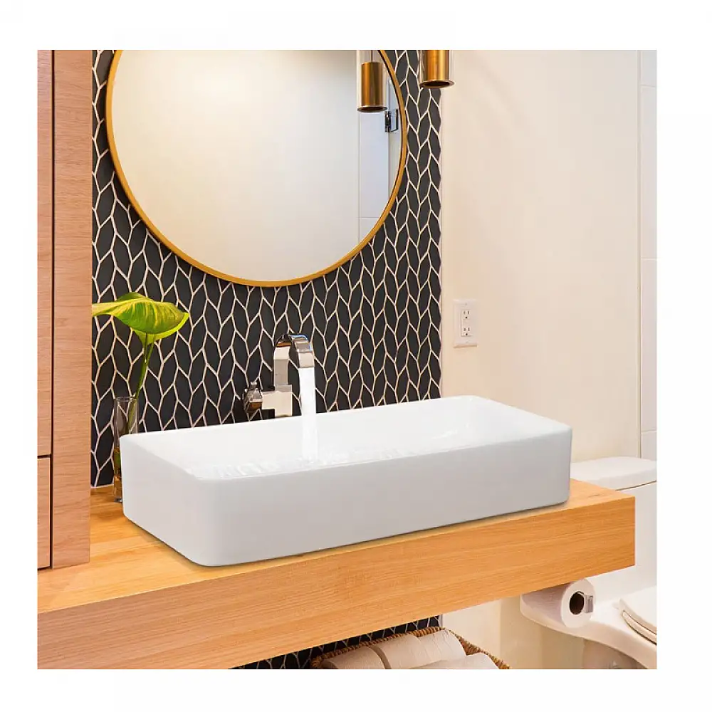 Επικαθήμενος Νιπτήρας Κεραμικός 60 x 35 x 11 cm Costway BA7540