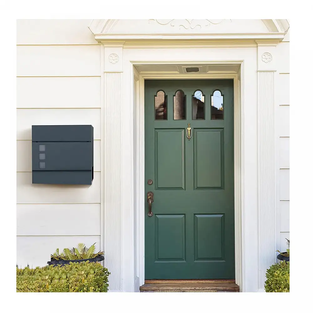 Γραμματοκιβώτιο από Ανοξείδωτο Ατσάλι 37 x 10.5 x 37 cm Χρώματος Γκρι Songmics GMB052G01