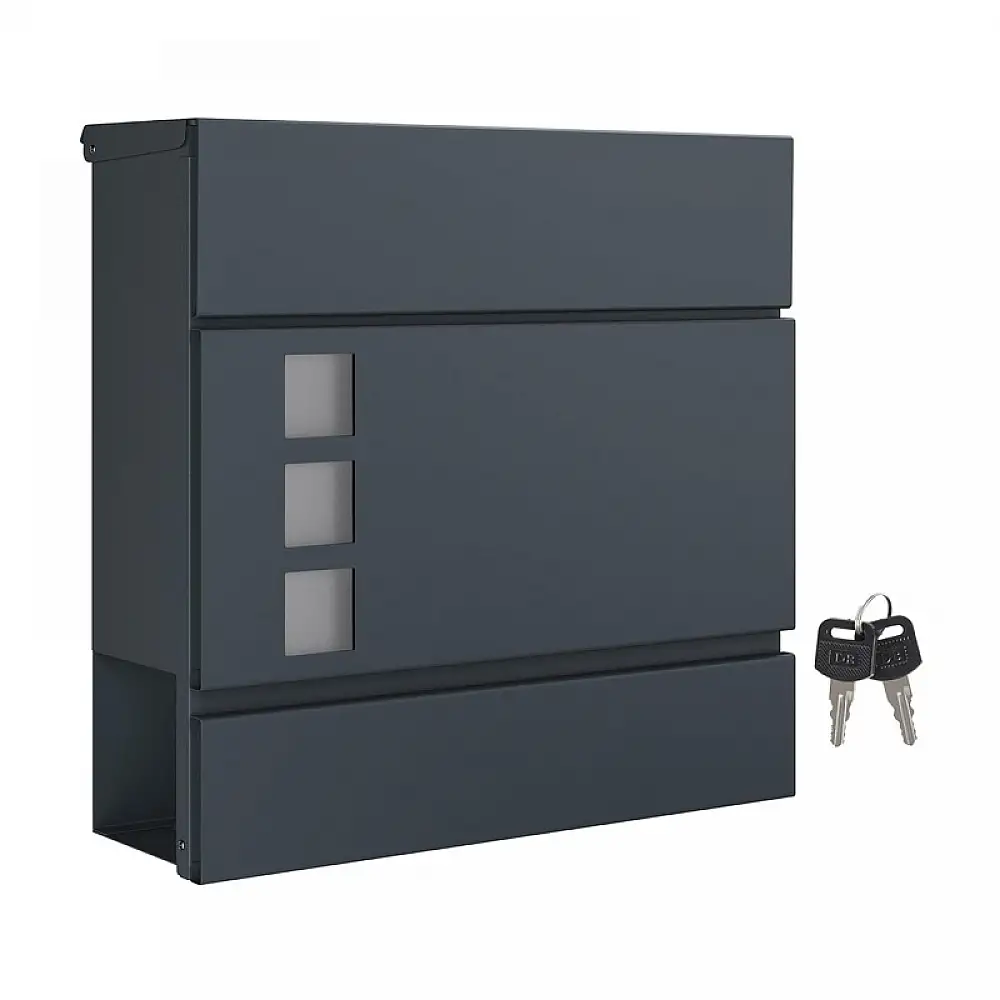 Γραμματοκιβώτιο από Ανοξείδωτο Ατσάλι 37 x 10.5 x 37 cm Χρώματος Γκρι Songmics GMB052G01