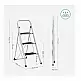 Πτυσσόμενη Σκάλα από Ατσάλι 3 Σκαλιών Songmics GSL03WT