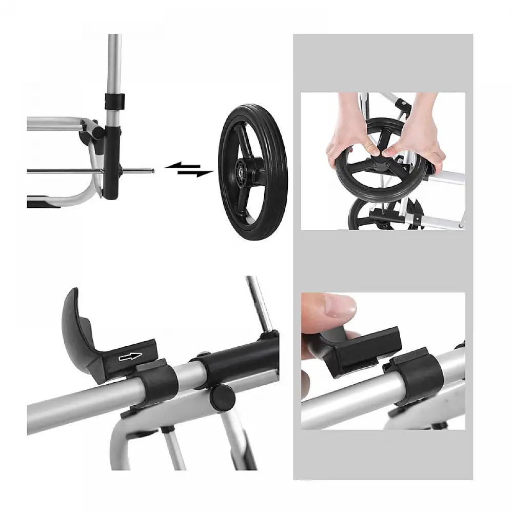 Υφασμάτινο Πτυσσόμενο Καρότσι Λαϊκής 44 x 27 x 100 cm Χρώματος Μαύρο Songmics KST03BK