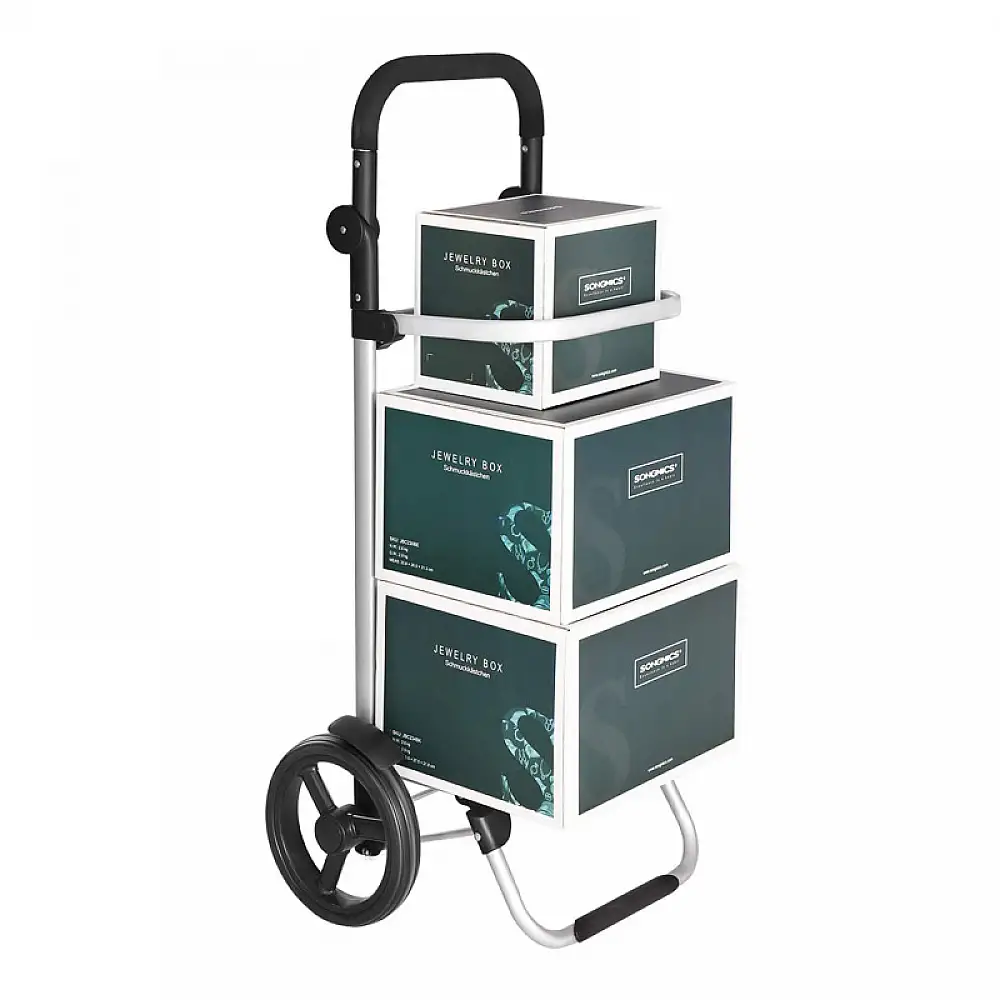 Υφασμάτινο Πτυσσόμενο Καρότσι Λαϊκής 44 x 27 x 100 cm Χρώματος Μαύρο Songmics KST03BK