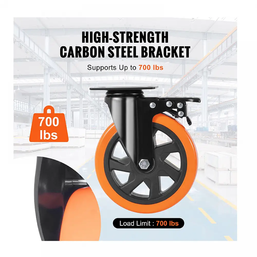 Σετ Περιστρεφόμενα Ροδάκια Βαρέως Τύπου για Έπιπλα 1272 Kg 4 τμχ VEVOR PBJLCSJAZ4J56BOYXV0