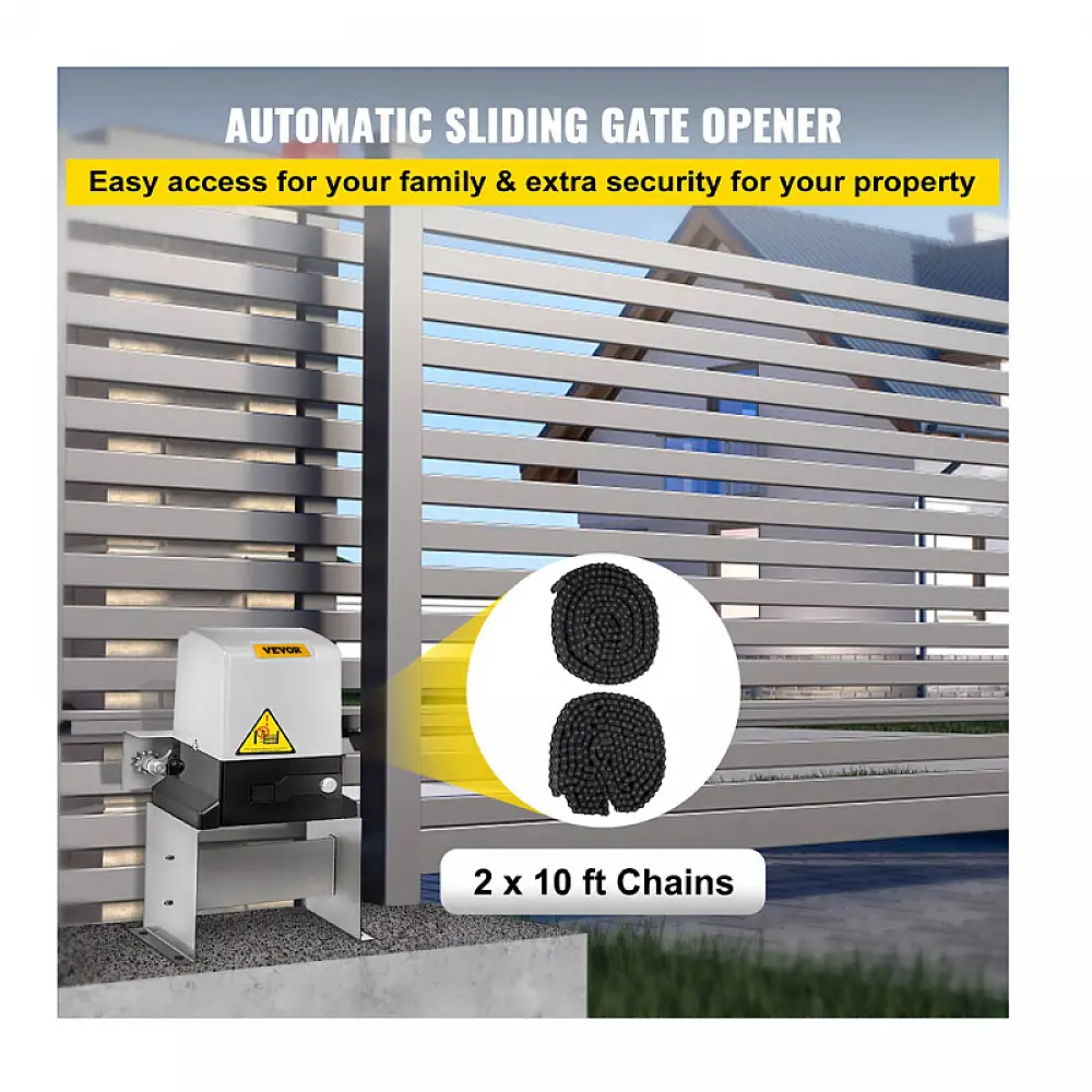 Αυτόματο Μοτέρ Συρόμενης Γκαραζόπορτας έως 600 Kg με 2 Τηλεχειριστήρια VEVOR PYLLJ000000000001V2