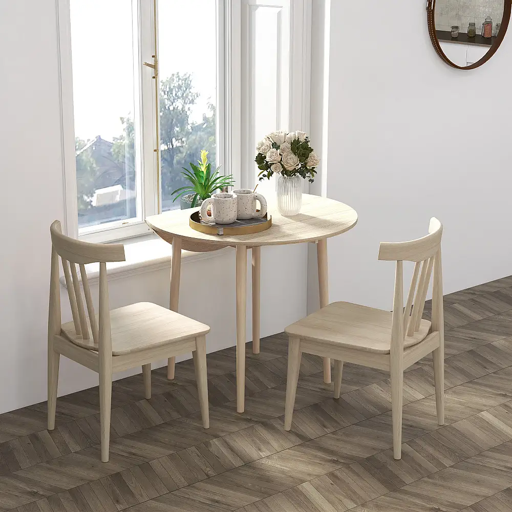 HOMCOM Μοντέρνο Πτυσσόμενο Τραπέζι κουζίνας και σαλονιού, σε μοριοσανίδα, Ø89x73,5 cm 83A-111V80AK