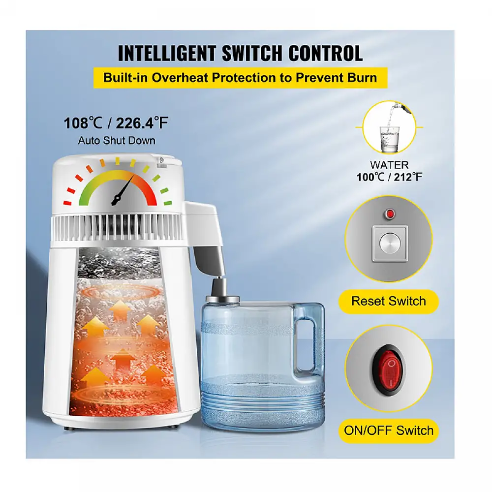 Αποστακτήρας Νερού 1.3 Lt/H με Δοχείο 4 Lt 750 W VEVOR HR-1ZLSJ000000001V2