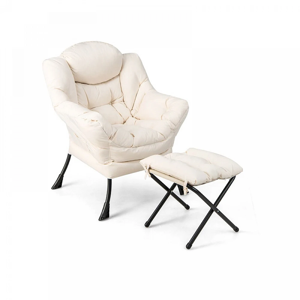 Μεταλλική Πολυθρόνα με Υποπόδιο 75 x 81 x 94.5 cm Χρώματος Μπεζ Costway NP10119BE Μεταλλική Πολυθρόνα με Υποπόδιο 75 x 81 x 94.5 cm Χρώματος Μπεζ Costway NP10119BE
