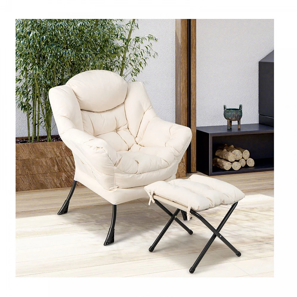 Μεταλλική Πολυθρόνα με Υποπόδιο 75 x 81 x 94.5 cm Χρώματος Μπεζ Costway NP10119BE Μεταλλική Πολυθρόνα με Υποπόδιο 75 x 81 x 94.5 cm Χρώματος Μπεζ Costway NP10119BE