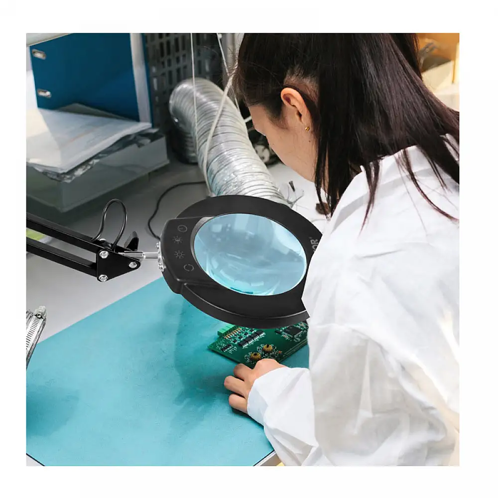 Πτυσσόμενος Μεγεθυντικός Φακός 5x με Λάμπα LED και Περιστρεφόμενο Βραχίονα 12 W VEVOR YGFDDWDZBCMAJ30LAV9