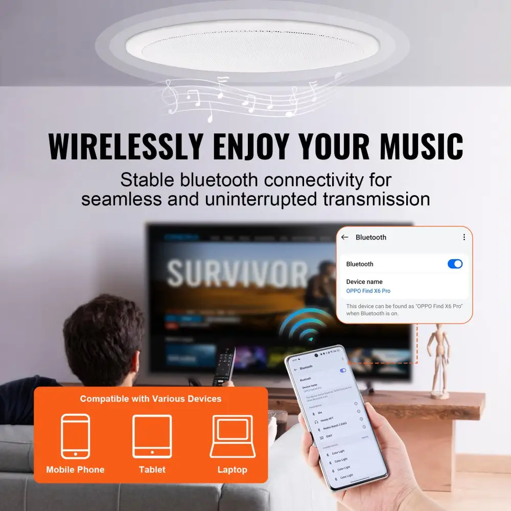 Ηχείο Οροφής Bluetooth 6.5'' 150W VEVOR  DPXDYSQ65YCYY8WDGV2