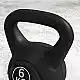 HOMCOM Kettlebell 6kg από Πλαστικό και Άμμο με Επίπεδη Βάση και Λαβή 20x13x22 cm Μαύρο A91-076V05BK