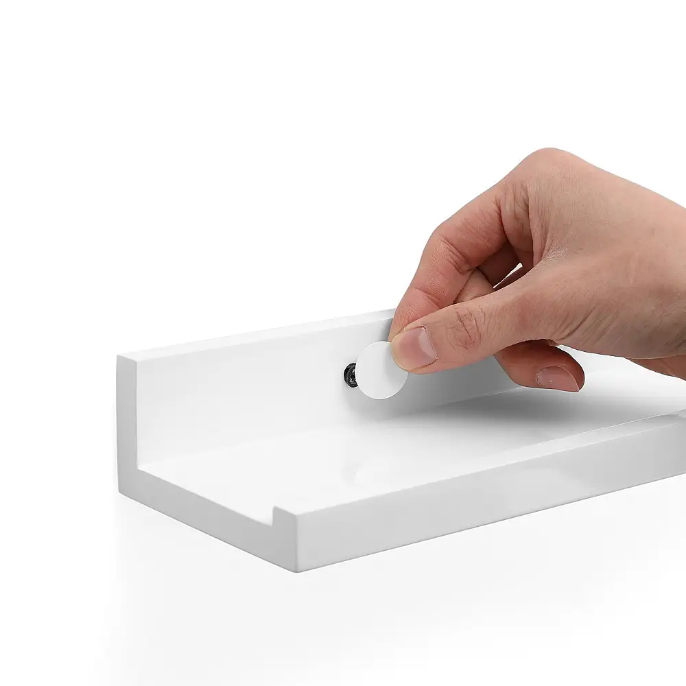 SONGMICS Σετ 2 Επιτοίχιων Ραφιών 80 x 10 cm Λευκό LWS080W01