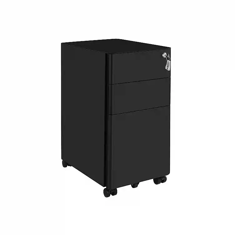 SONGMICS Συρταριέρα με Ρόδες και Κλειδαριά Μαύρο OFC030B01
