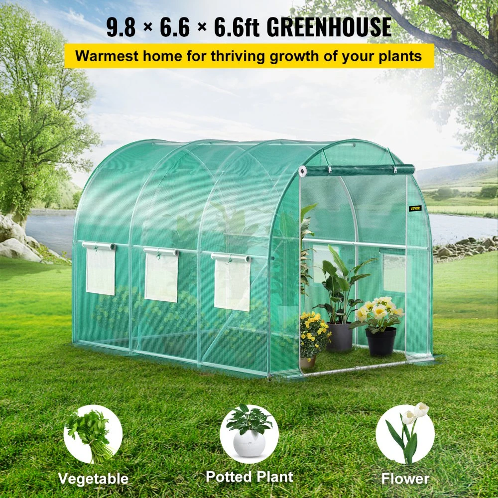 Garden Tunnel Θερμοκηπίου Ατσάλινο Πλαίσιο με 6 Παράθυρα  4,5 x 2 x 2 m VEVOR YDSDWSL1077FTKHD5V0