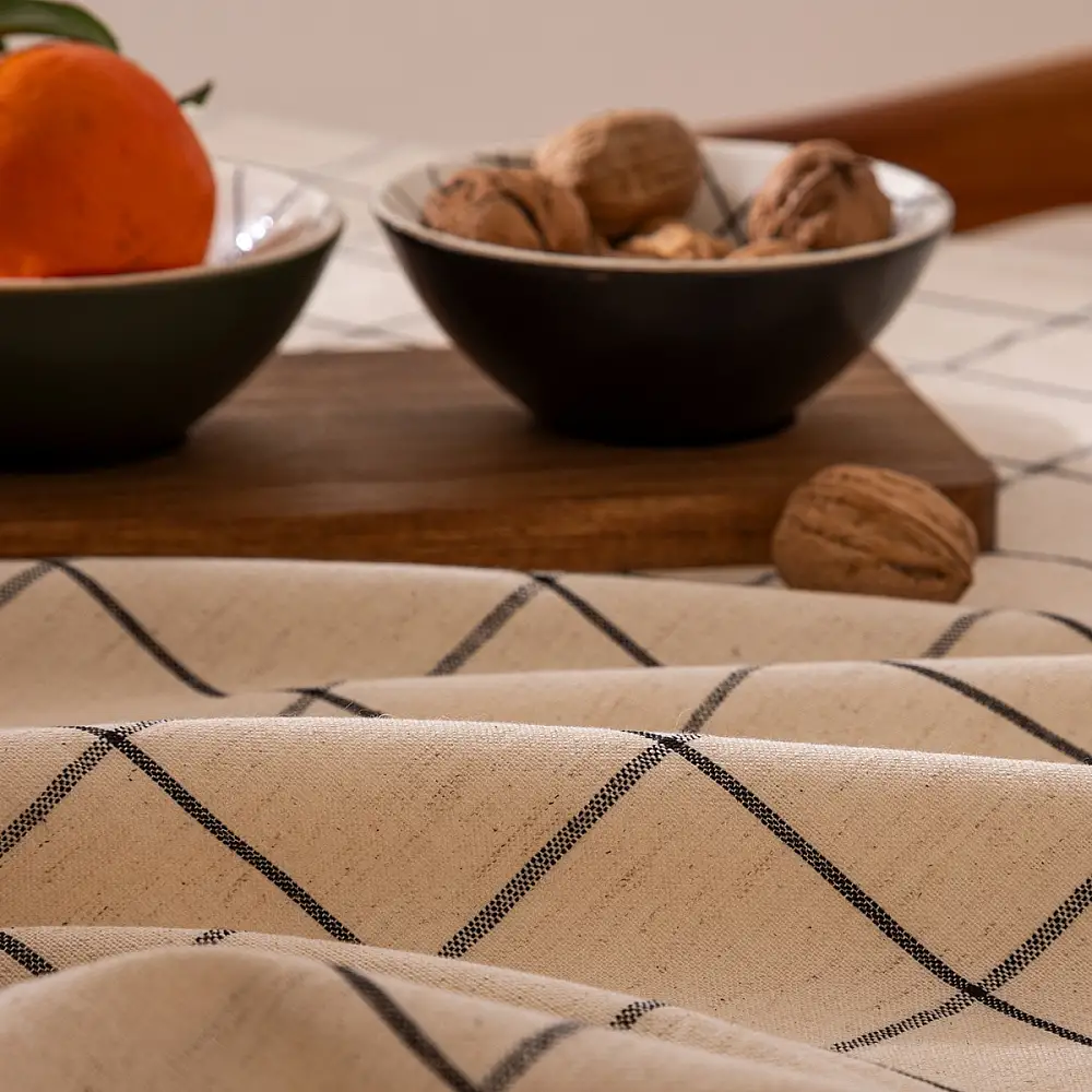 Atmosphera  Τραπεζομάντηλο  "Helu" Ορθογώνιο 150x250 cm, Μπεζ  Μπεζ και μαύρο, 150x250 εκ.  204459
