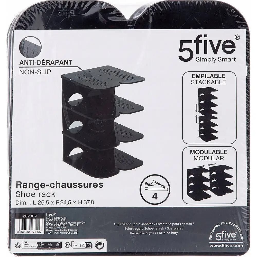5Five Simply Smart  Πλαστική Θήκη οργάνωσης Παπουτσιών για 4 ζευγάρια  202309