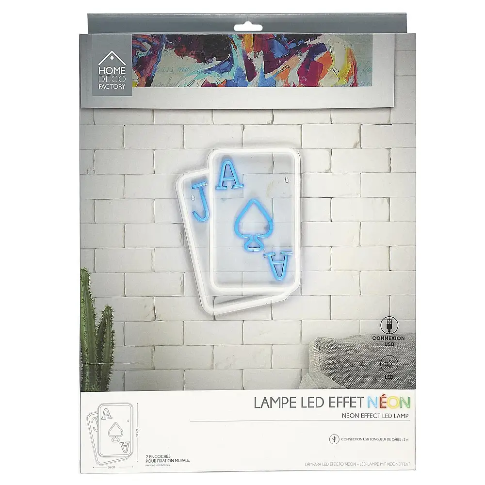 Λάμπα Led Neon Τραπουλόχαρτα Home Deco Factory LA0055