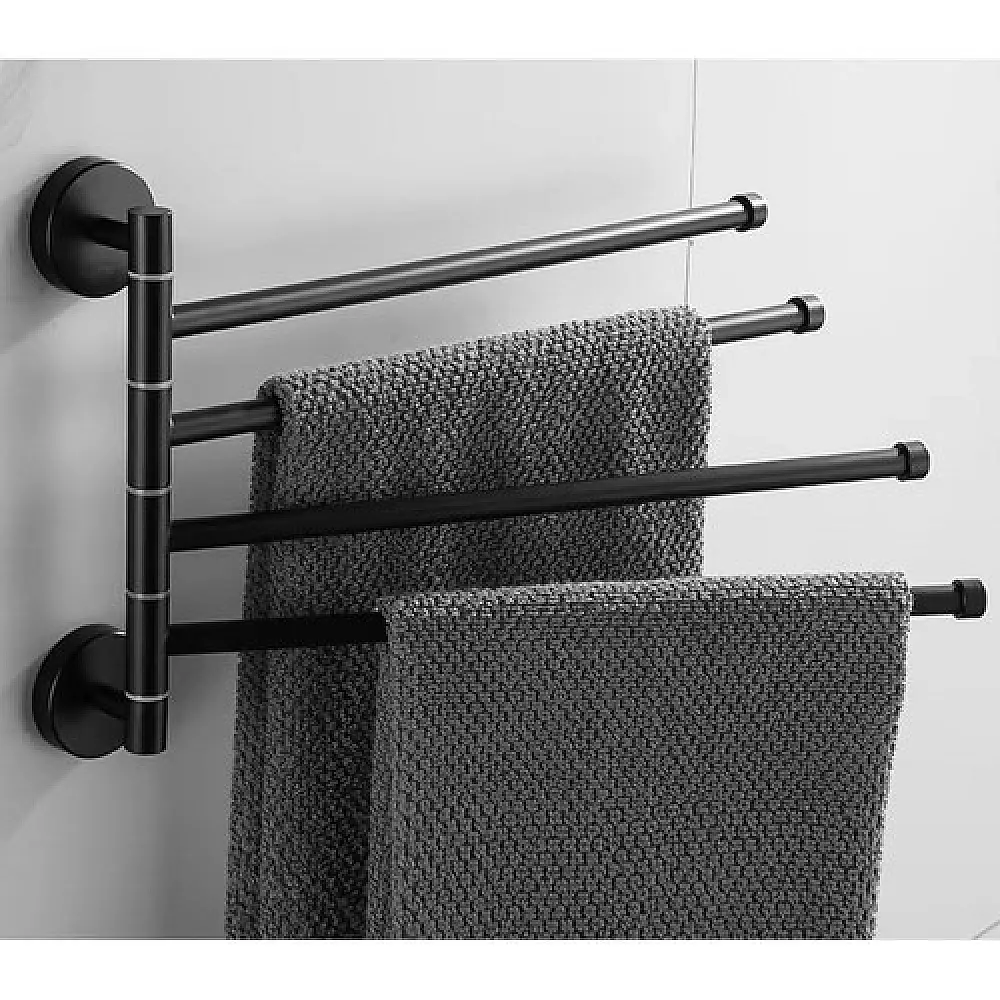 Κρεμάστρα για Πετσέτες Μπάνιου Μαύρη 43 x 35 cm Ruhhy 24474
