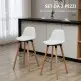 HOMCOM Σετ 2 Σκαμπό Μπαρ Σκανδιναβικού Στυλ με Πλάτη, Μαξιλάρι και Υποπόδιο, Ξύλο και Πλαστικό, Λευκό 835-594 HOMCOM Σετ 2 Σκαμπό Μπαρ Σκανδιναβικού Στυλ με Πλάτη, Μαξιλάρι και Υποπόδιο, Ξύλο και Πλαστικό, Λευκό 835-594