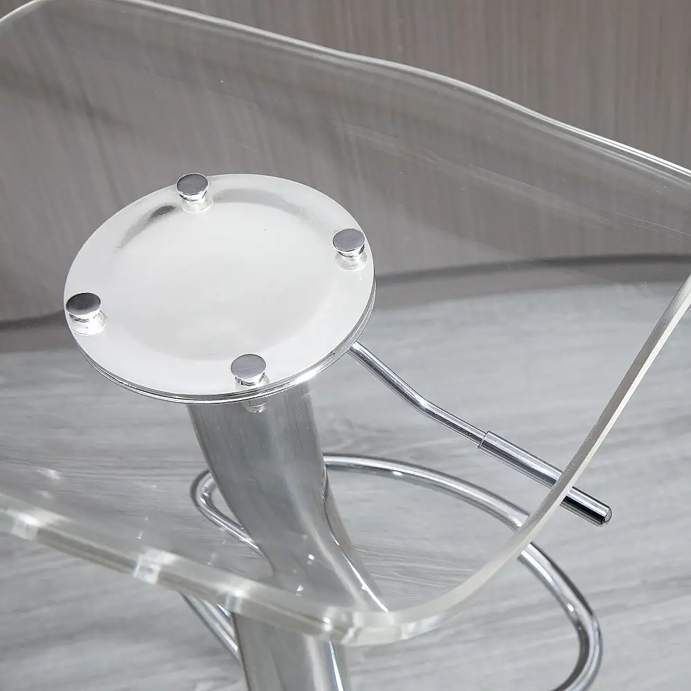 HOMCOM  Σετ 2 Σκαμπό Μπαρ με Ρυθμιζόμενο Ύψος, Περιστρεφόμενο Κάθισμα και Υποπόδιο, Μέταλλο και Ακρυλικό, Διαφανές  835-622