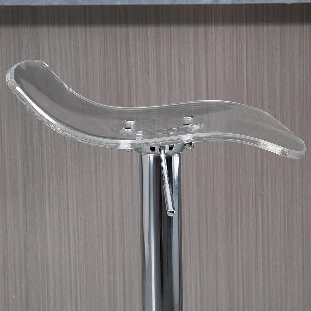 HOMCOM  Σετ 2 Σκαμπό Μπαρ με Ρυθμιζόμενο Ύψος, Περιστρεφόμενο Κάθισμα και Υποπόδιο, Μέταλλο και Ακρυλικό, Διαφανές  835-622