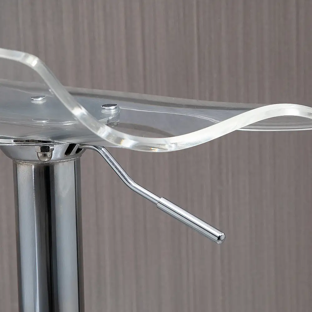 HOMCOM  Σετ 2 Σκαμπό Μπαρ με Ρυθμιζόμενο Ύψος, Περιστρεφόμενο Κάθισμα και Υποπόδιο, Μέταλλο και Ακρυλικό, Διαφανές  835-622