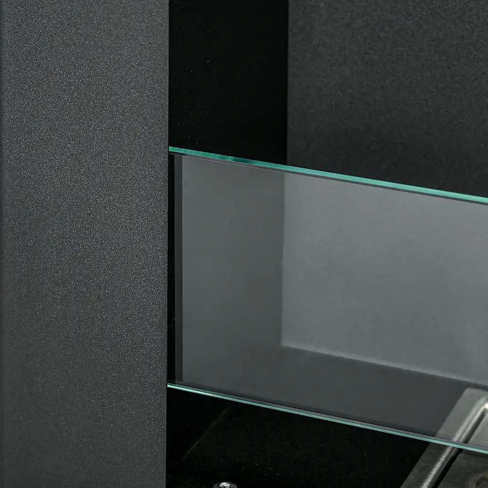 HOMCOM  Εντοιχισμένο τζάκι βιοαιθανόλης από ανοξείδωτο ατσάλι, 2 καυστήρες χωρητικότητας 0,85L για διάρκεια 3 ωρών, 90x15x40cm, μαύρο.  820-388V00BK