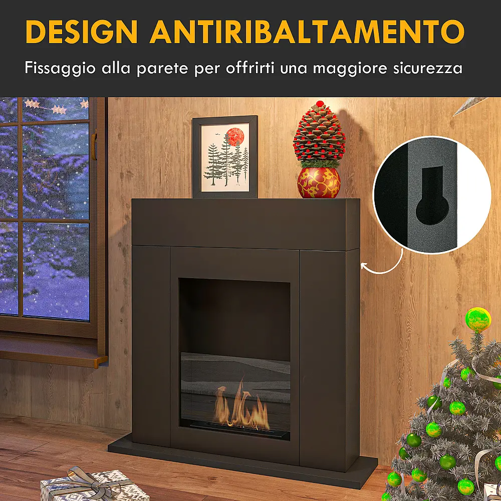 HOMCOM Τζάκι βιοαιθανόλης δαπέδου με καυστήρα 0.9L, διάρκεια 3 ώρες, θερμαινόμενη περιοχή 20-25 m², 73x20x75cm, μαύρο. 820-379V00BK HOMCOM Τζάκι βιοαιθανόλης δαπέδου με καυστήρα 0.9L, διάρκεια 3 ώρες, θερμαινόμενη περιοχή 20-25 m², 73x20x75cm, μαύρο. 820-379V00BK