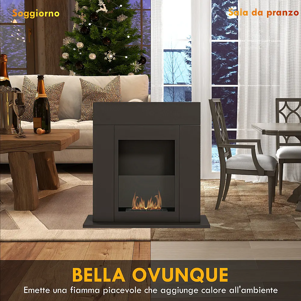 HOMCOM Τζάκι βιοαιθανόλης δαπέδου με καυστήρα 0.9L, διάρκεια 3 ώρες, θερμαινόμενη περιοχή 20-25 m², 73x20x75cm, μαύρο. 820-379V00BK HOMCOM Τζάκι βιοαιθανόλης δαπέδου με καυστήρα 0.9L, διάρκεια 3 ώρες, θερμαινόμενη περιοχή 20-25 m², 73x20x75cm, μαύρο. 820-379V00BK