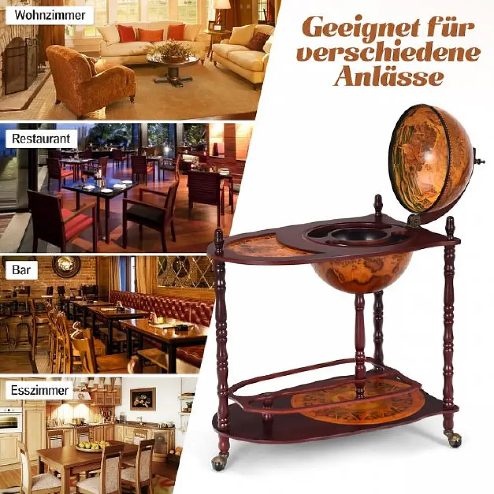 Ξύλινο Μπαρ Υδρόγειος - Κάβα για Κρασιά COSTWAY   HW51940