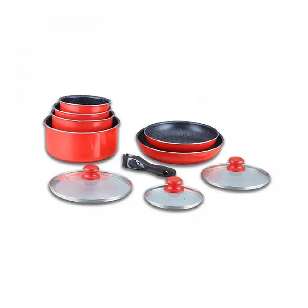Σετ Μαγειρικής Herzberg 10 τμχ Χρώματος Κόκκινο HG-5000 Red
